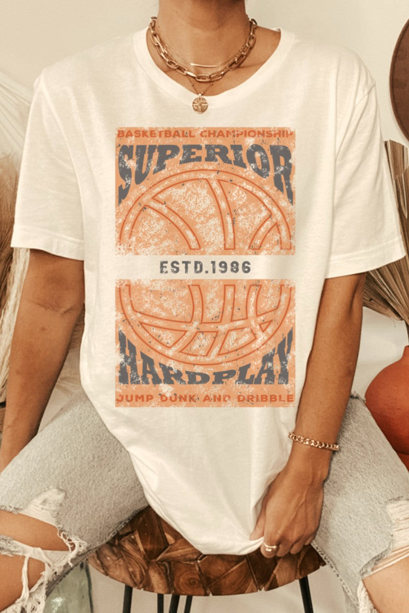 Vintage Basketball T-Shirt - Vintage White