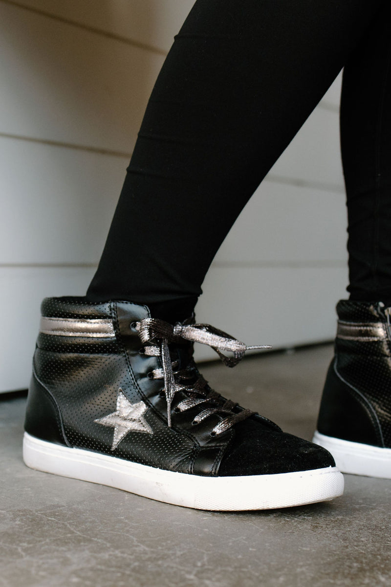 Dancing With The Stars- Black High Top Sneakers w/ Silver Star