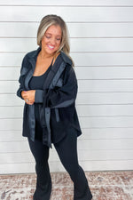 Basic Fleece Oversized Shacket - {Black, Grey, Olive, Mauve, Beige)