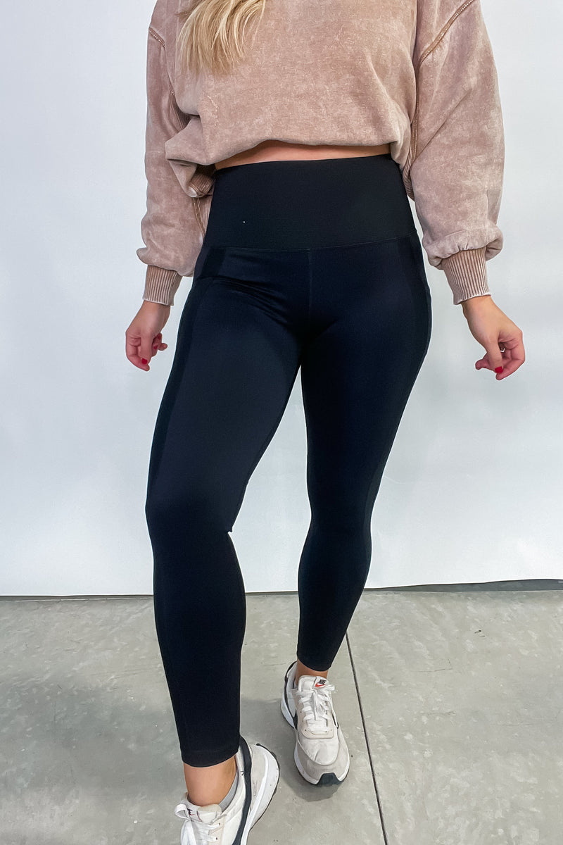 High Waisted Solid Knit Leggings - Black – Proverbs Boutique