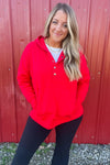 DOORBUSTER - Merry & Bright Button-Up Pullover - Ruby