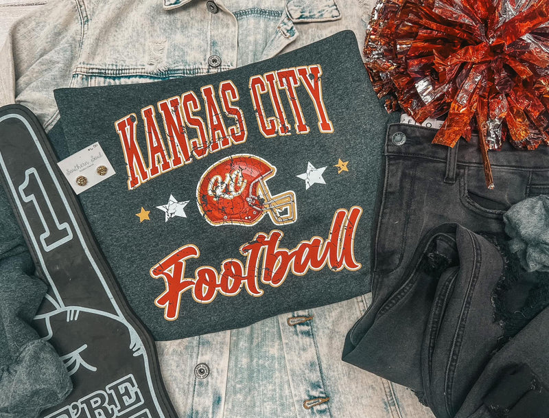 Kansas City Football - Dark Heather Grey