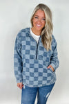 Checkmate Denim Half-Zip Hoodie