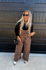 PREORDER- CHEETAH & SOLID KARLI BOHO OVERALLS