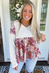 Paisley Waffle Knit Top