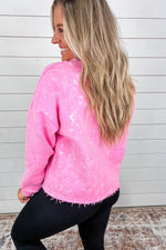 Kali Mineral Wash Sweatshirt - Vintage Pink