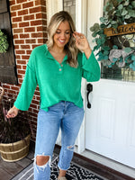 Hacci Henley Sweater - Green