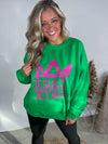 Jesus Is King Kelly Green Sweatshirt