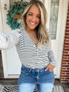 Classic Stripe Slim V-Neck Tee