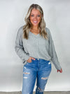 Frosted Cord Sweater - Grey