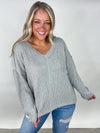 Frosted Cord Sweater - Grey