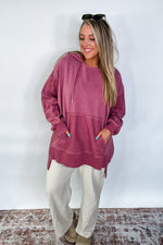 Washed Away - Long Sleeve Solid Knit Top - Washed Rose