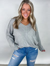 Frosted Cord Sweater - Grey