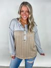 Cotton French Terry Knit - Gray & Beige