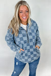 Checkmate Denim Half-Zip Hoodie