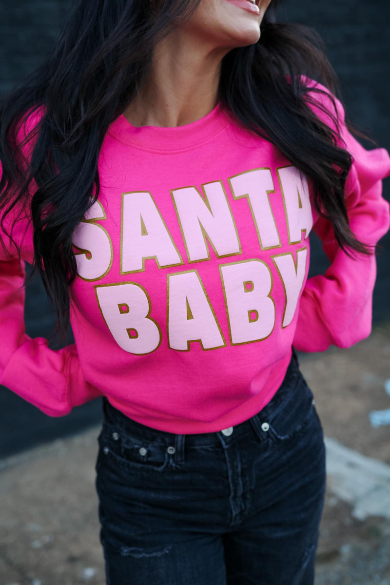Santa Baby - Pink with Gold trim