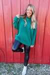 DOORBUSTER - Winter Pine Plush Knit - Hunter Green