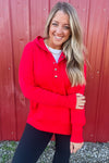 DOORBUSTER - Merry & Bright Button-Up Pullover - Ruby