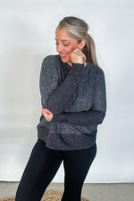 Brushed Hacci Dolman Sweater - Charcoal