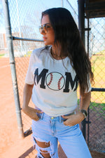 Baseball Mom - Vintage White