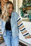 Cider Season - Striped Denim Jacket