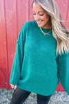DOORBUSTER - Winter Pine Plush Knit - Hunter Green
