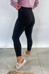 Microfiber Wide Waistband Leggings - Black