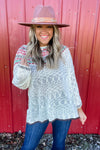 Feeling Festive - Boatneck Oversize Long Sleeve Slub Sweater