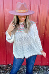 Feeling Festive - Boatneck Oversize Long Sleeve Slub Sweater