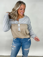 Cotton French Terry Knit - Gray & Beige