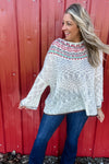 Feeling Festive - Boatneck Oversize Long Sleeve Slub Sweater