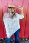 Feeling Festive - Boatneck Oversize Long Sleeve Slub Sweater