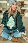 Mint Glitter Tree Sweatshirt