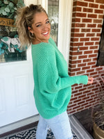 Evergreen Cozy Dolman Sweater - Green