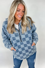 Checkmate Denim Half-Zip Hoodie