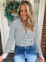 Classic Stripe Slim V-Neck Tee