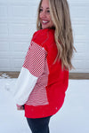 Striped Patchwork Colorblock Sweatshirt