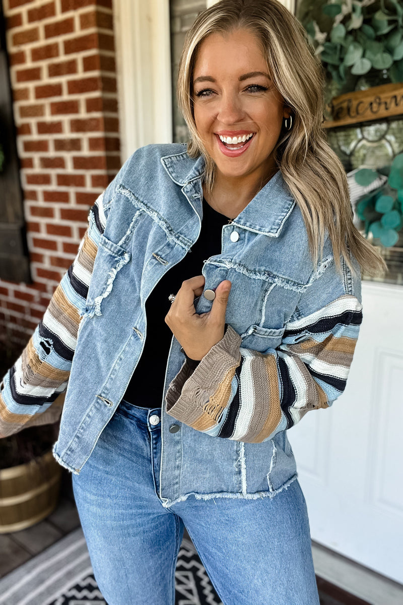 Cider Season - Striped Denim Jacket