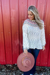 Feeling Festive - Boatneck Oversize Long Sleeve Slub Sweater