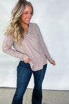 Taupe Long Sleeve Solid Kit Top
