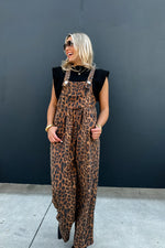 PREORDER- CHEETAH & SOLID KARLI BOHO OVERALLS