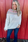 Feeling Festive - Boatneck Oversize Long Sleeve Slub Sweater