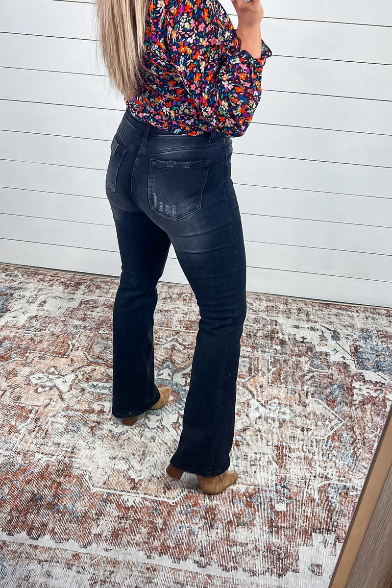 The Janet's - Black Mid Rise Skinny Bootcut Jeans