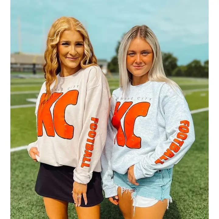 KC Football Crewneck - Sand or Ash