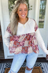 Paisley Waffle Knit Top