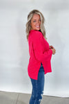 Hacci Henley Sweater - Magenta