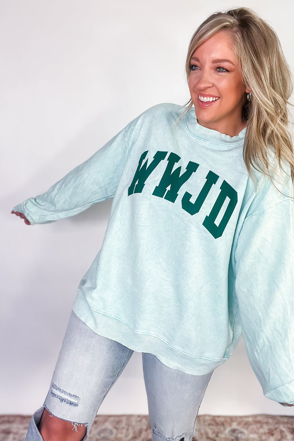 WWJD - Mineral Sweatshirt Washed Mint