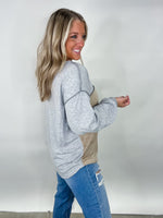 Cotton French Terry Knit - Gray & Beige