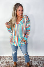 Multi Color Stripe Knit Pullover