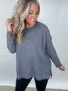 Winter Wonder Waffle Top - Charcoal